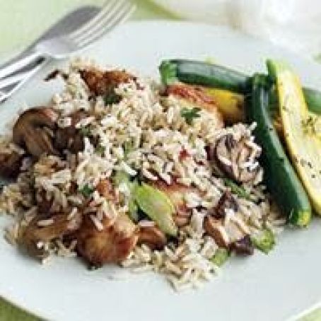 Chicken and Mushrooms with Brown Rice