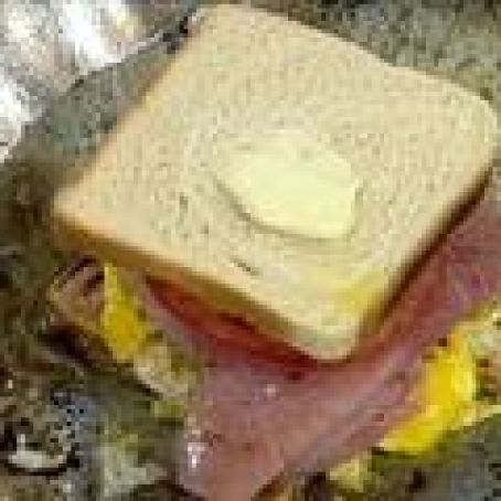 Fried Egg and Ham Sandwich