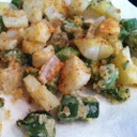 Fried Potatoes , Onions & Okra