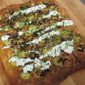 Flatbread with Fingerling Potatoes, Shitake Mushrooms, and Truffle Oil