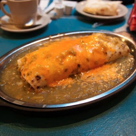 Smothered Green Chile Breakfast Burritos