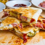 BBQ Ham, Bacon and Pineapple Quesadillas (aka BBQ Hawaiian Pizza Quesadillas)