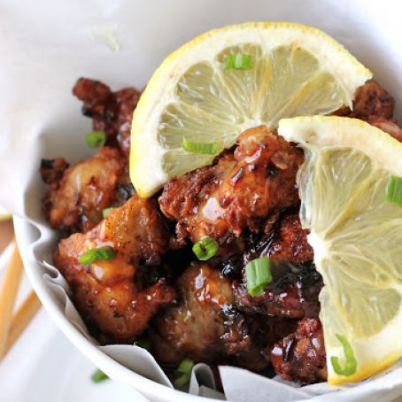 Asian Style Chicken Nuggets with Lemon Glaze