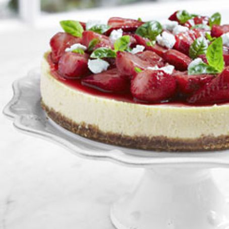 Strawberry & Basil Goat Cheese Cake
