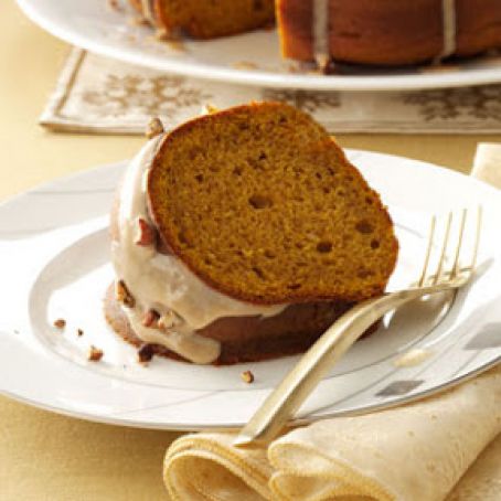 Pumpkin Spice Cake with maple glaze