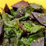 Salad of Roasted Beets, their Greens, and Chives