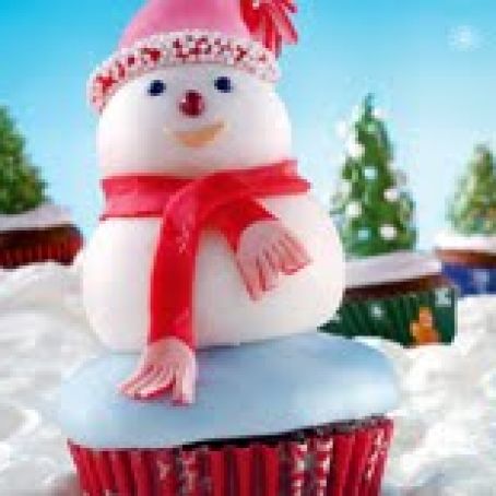 Smiling Snowman Cupcakes