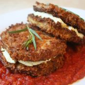 Eggplant and Goat-Cheese Sandwiches with Tomato Tarragon Sauce