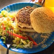 Asian Chicken Burger with Spicy  Mayo and Pickled Asian Slaw