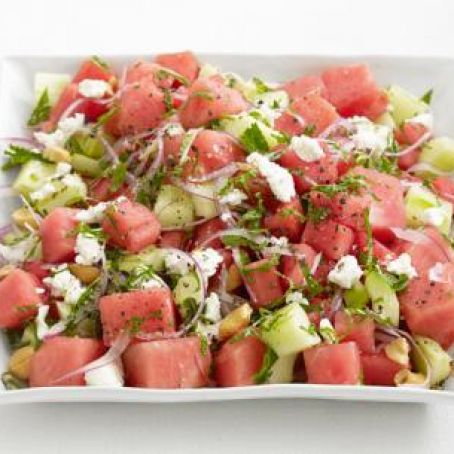 Watermelon and Cucumber Salad