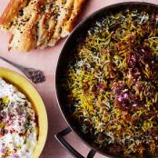 Herb Rice with Green Garlic, Saffron, and Crispy Shallots