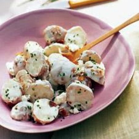 Red Bliss Potato Salad with Blue Cheese, Bacon, and Chives
