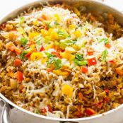 One Pot Spicy Taco Rice Skillet