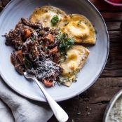 Crockpot Braised Red Wine Short Ribs with Perogies