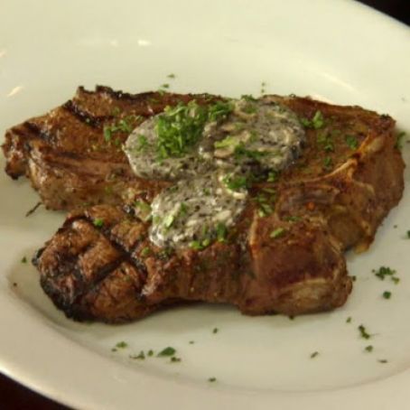Grilled Marinated Eel River T-Bone Steaks with Truffle Tremor Butter