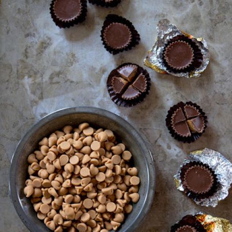 Chocolate Peanut Butter Chip Reese's Mini Cookies