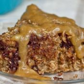Vegan - Chocolate Chip Banana Oat Cake w/PB Banana Glaze