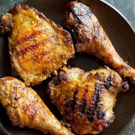 BBQ Turkey with Mustard Sauce