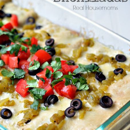 Skinny Creamy Chicken Enchiladas