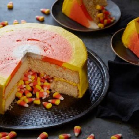 Stuffed Candy Corn Cake