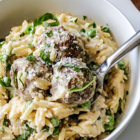 Parmesan Meatballs in Mozzarella Basil Cream Sauce