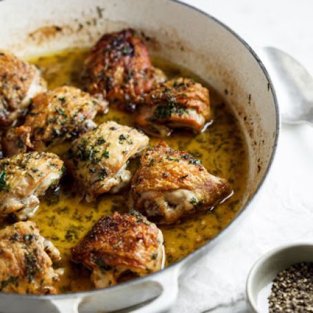 CHICKEN - Chicken Baked with white wine,garlic and herbs