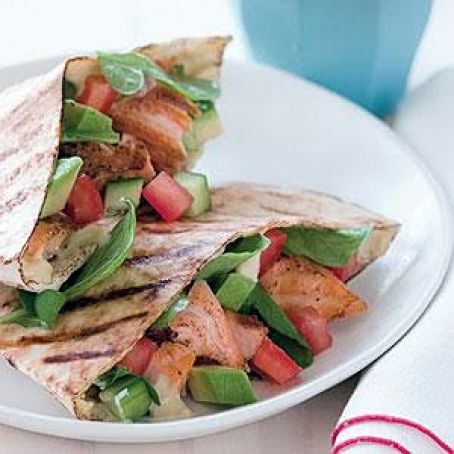 Grilled Salmon Avocado Pitas