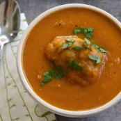 Roasted Vegetable Soup with Herb Dumplings