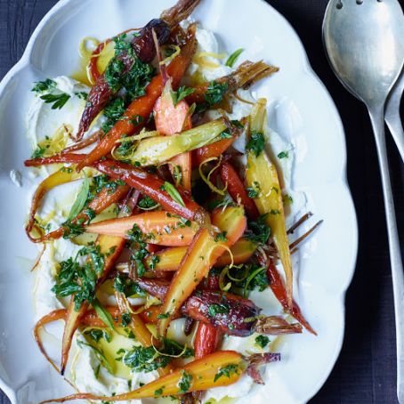 Glazed Carrots with Goat Cheese and Honey