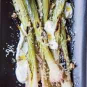Roasted Leeks with Yogurt and Shaved Toasted Walnuts