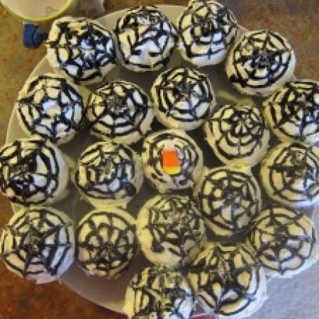 Spider Web Chocolate Stout Cupcakes