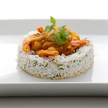 CAMARONES AL CURRY Y ARROZ