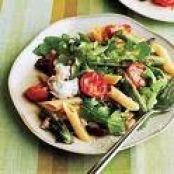 Roasted Asparagus and Tomato Penne Salad with goat Cheese