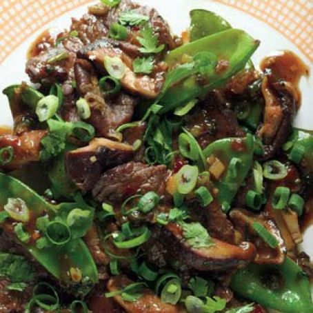 Beef, Shiitake, and Snow Pea Stir-Fry