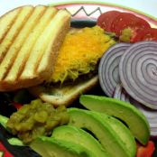Grilled Cheese Green Chile Burger