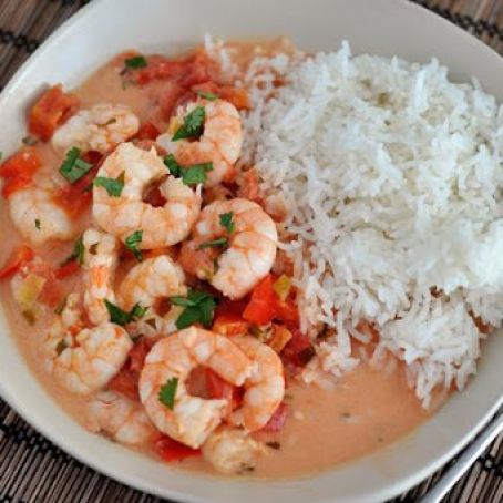 Garlic Shrimp in Coconut Lime Tomato Sauce