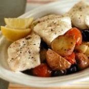 Roasted Tilapia with Potatoes and Olives