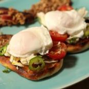 Poached Eggs with Crab Salad and English Muffins