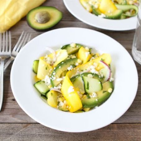 Zucchini Ribbon Salad with Sweet Corn & Avocado