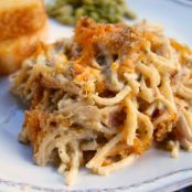 Cheesy Chicken Spaghetti Casserole