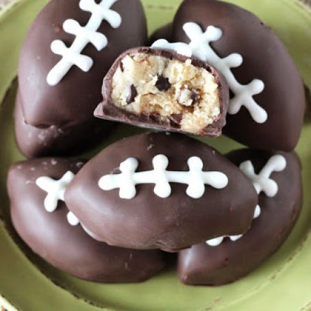 Chocolate Chip Cookie Dough Footballs