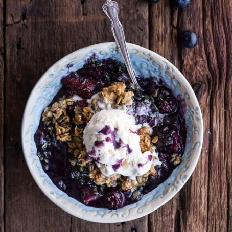 Triple Berry Kahlua Crisp with Double the Crumble