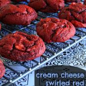 Cream Cheese Swirled Red Velvet Cookies