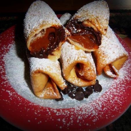 Dulce de Leche and Chocolate Chip Chimichangas