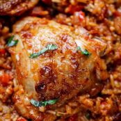 ONE PAN TOMATO BASIL CHICKEN & RICE