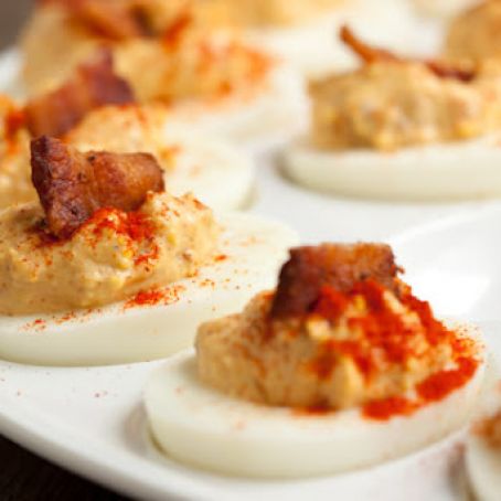 Deviled Eggs Chipotle Bacon