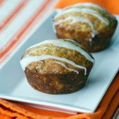 Carrot Cake Muffins with Pineapple Cream Cheese Glaze