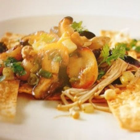 Crispy Lavash Tiles with Butter Mushrooms