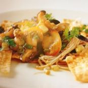 Crispy Lavash Tiles with Butter Mushrooms
