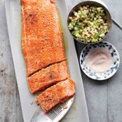 Salmon with Cucumber-Radish Relish